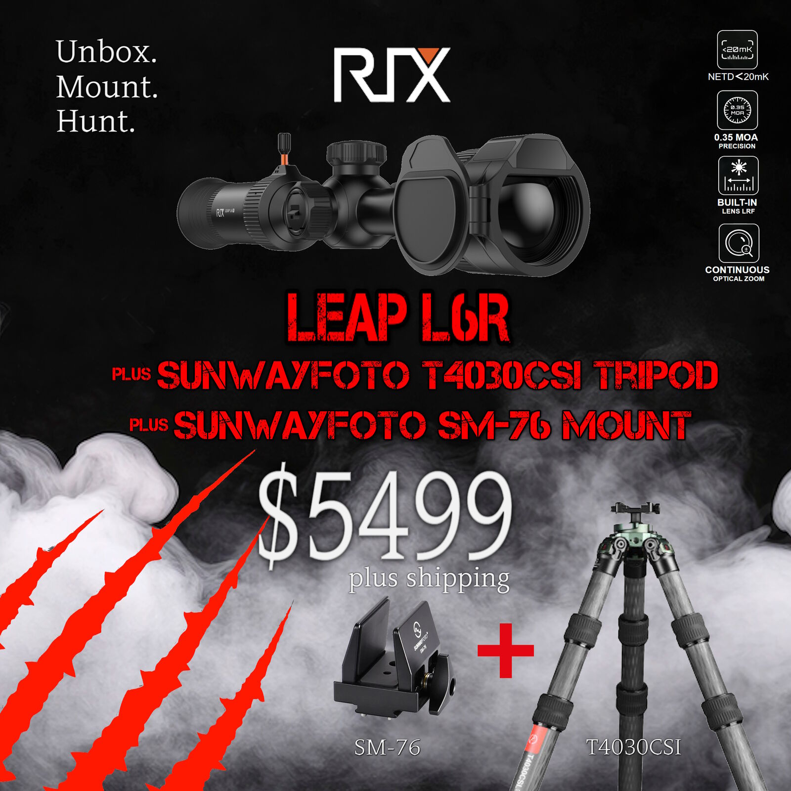 Rix LEAP L6R Predator Package Thermal Scope (640px, LRF) – Complete Hunting Setup
