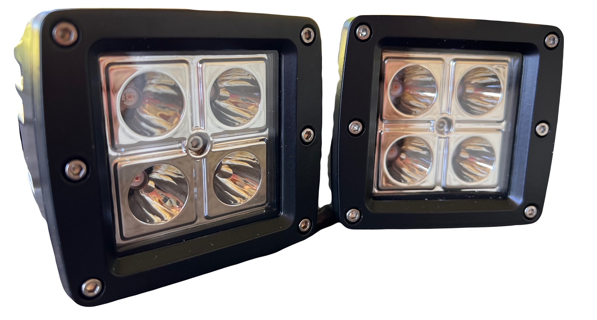 HuntLite Compact 2" Work Lights – Red or Red/White (Pair)