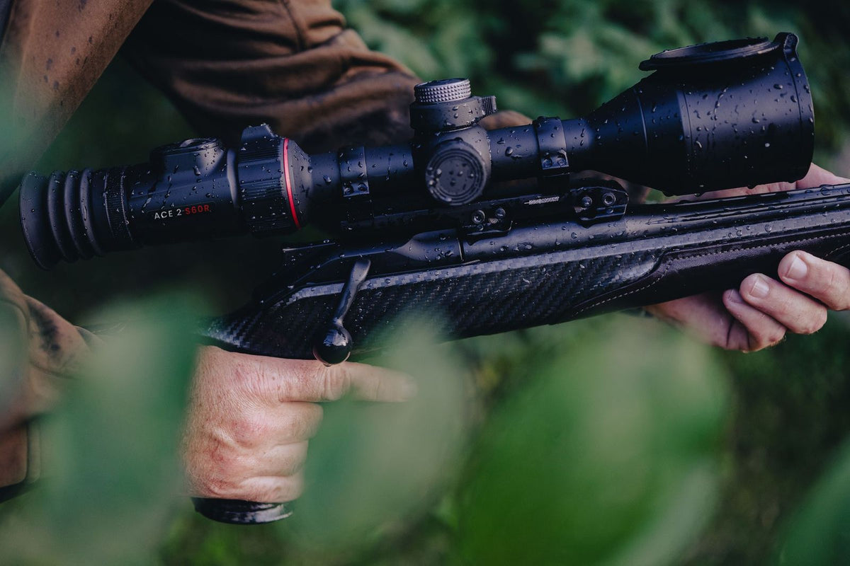 Nocpix Vista Series thermal monoculars on display — high-performance night vision optics with advanced sensors for hunting and wildlife detection.