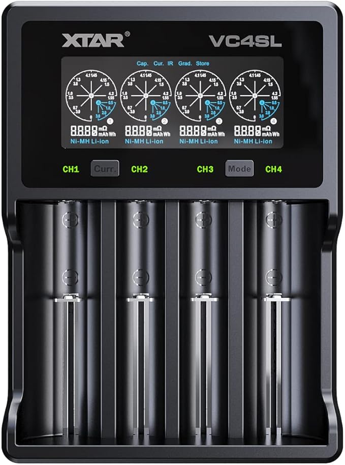 XTAR VC4SL Smart 4-Bay Battery Charger (18650 / 21700 / AA / AAA)