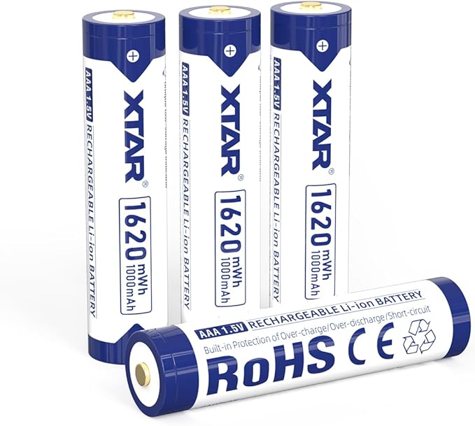 XTAR AAA 1.5V 1620mWh Lithium Rechargeable Battery (Pack of 4)