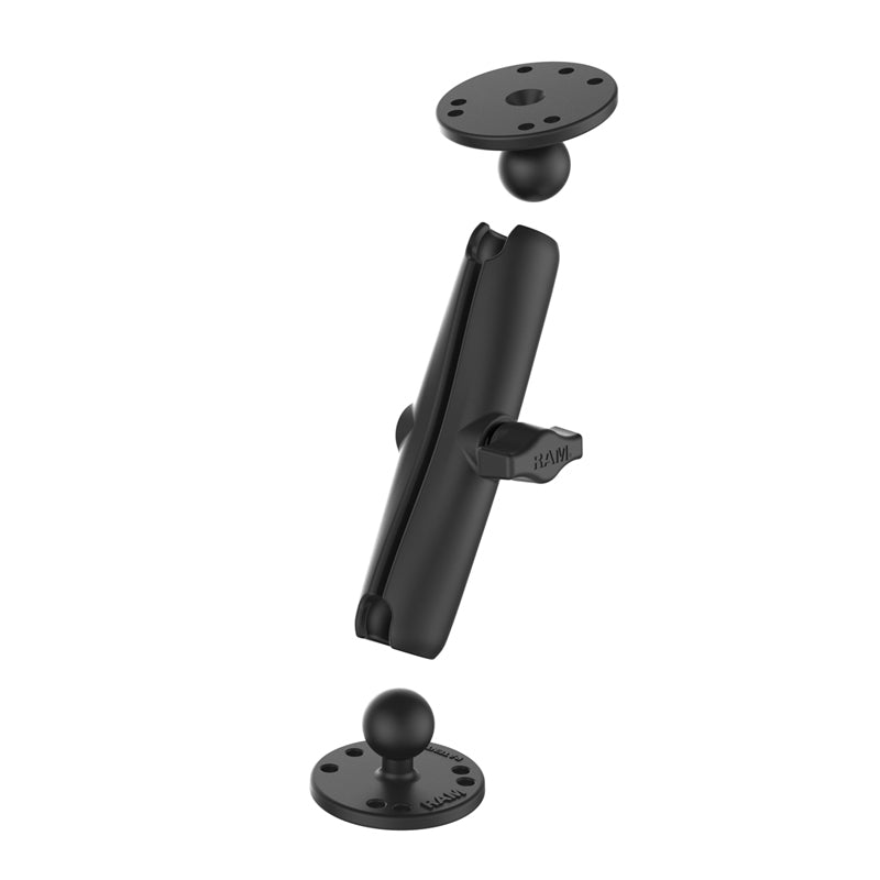 RAM Mounts RAM-B-101U-C Long Arm 1" Ball Mount Set with 2 x 2.5" Round Bases