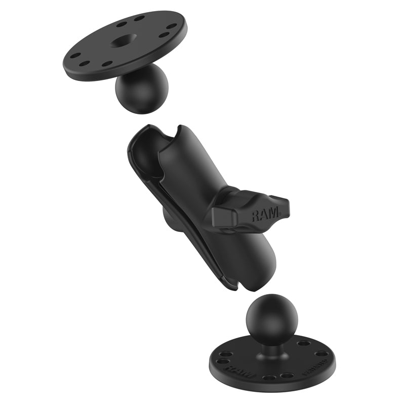 RAM Mounts RAM-B-101U 1" Ball Mount Set with 2 x 2.5" Round Bases