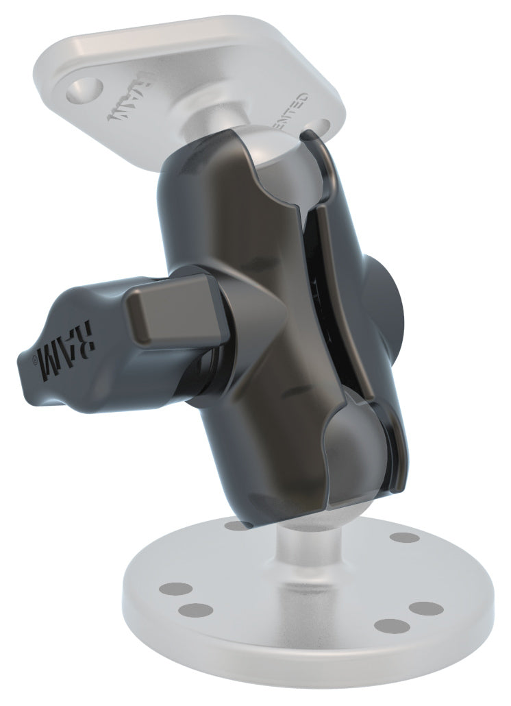 RAM Mounts RAM-B-201U-A Short Double Socket Arm (B-Size, 1″)