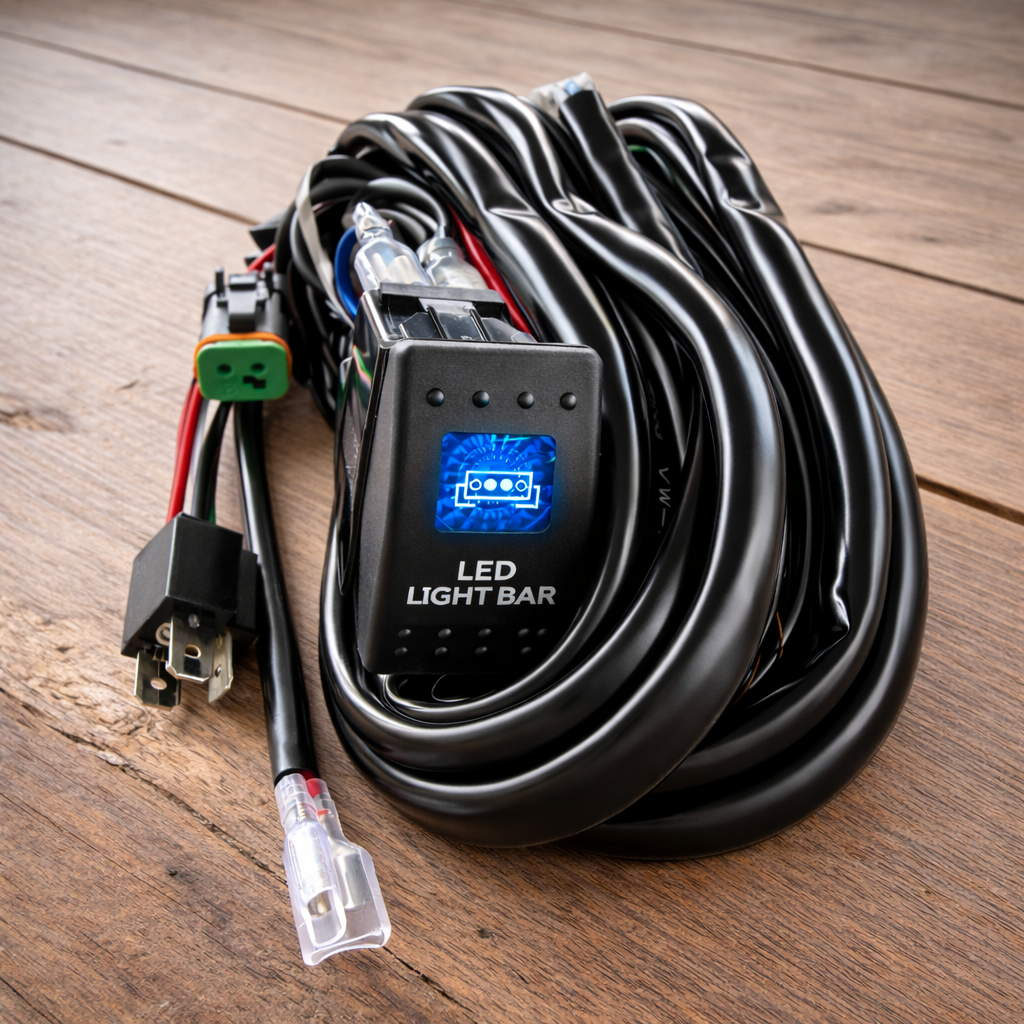 HuntLite Plug-and-Play Wiring Loom – Dual & Single Row Light Bars