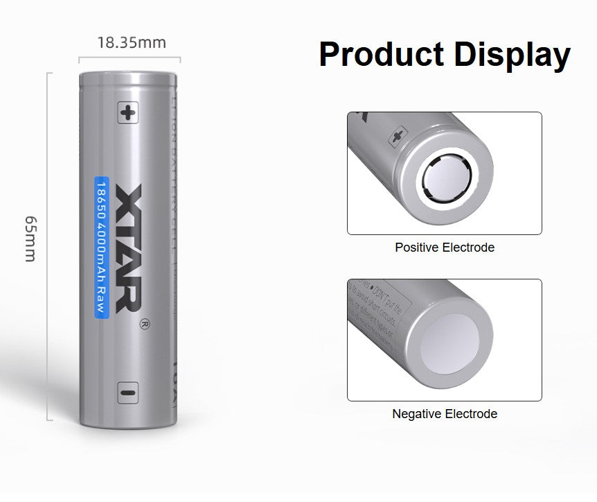 XTAR 18650 4000mAh Raw Lithium Battery Cell
