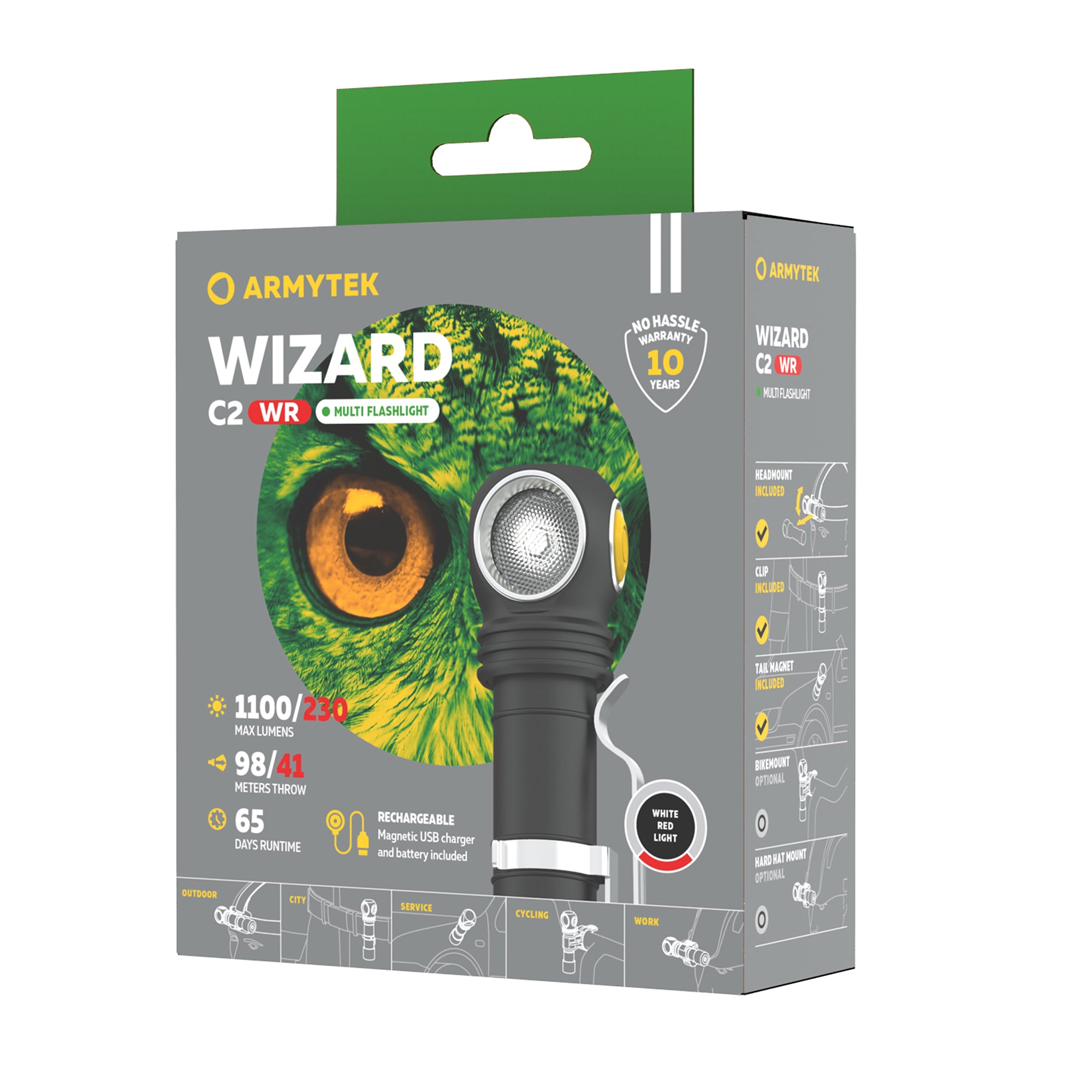 Armytek Wizard C2 WR Magnet USB (Bright White and Red Light)
